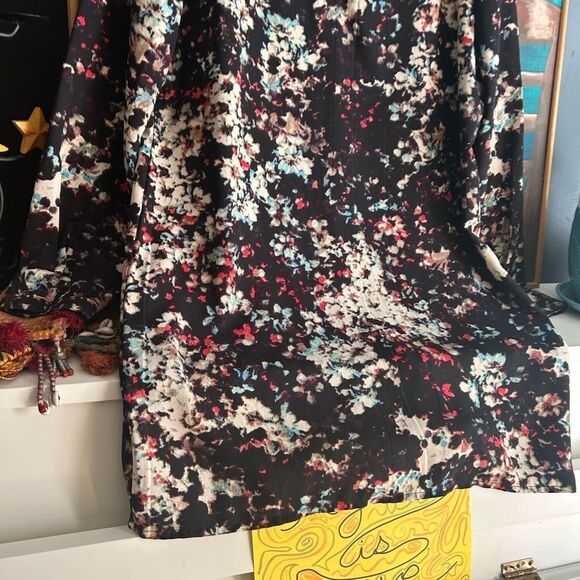 Walter Baker Black Floral Long Sleeve Dress L - Picture 10 of 16